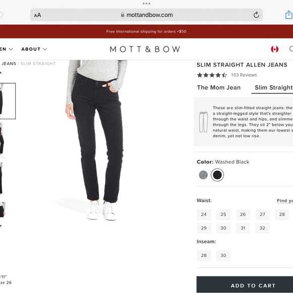 Mott & Bow Black Jeans Sz 29W 30L - Picture 3 of 3